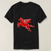 Fliegendes Pferd - Roter und Weißer T - Shirt