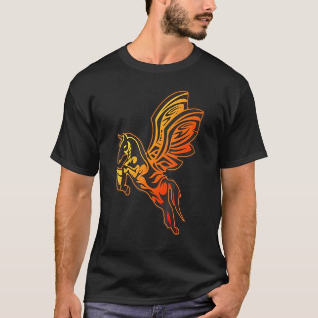 Fliegendes Pferd Westernpferd Liebespferd T-Shirt (Vorderseite)