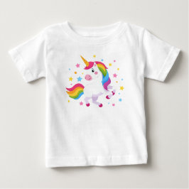 Fliegendes Regenbogen-Einhorn mit Sternen Baby T-shirt