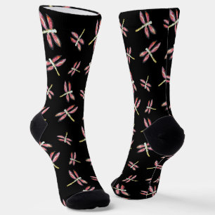 Fliegendes Rosa Libellenmuster Socken