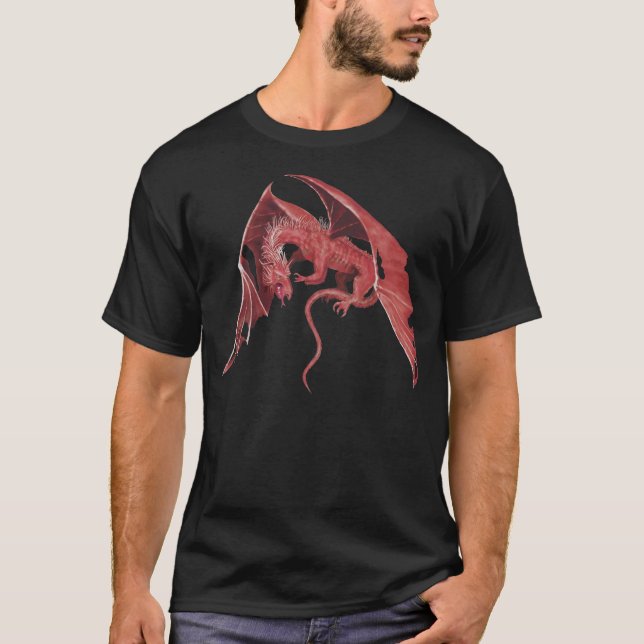 Fliegendes rotes Drachet-shirt T-Shirt (Vorderseite)