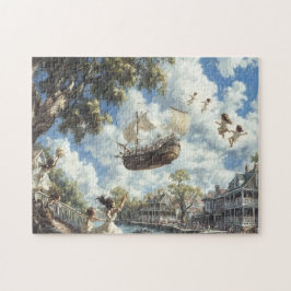Fliegendes Schiff Fantasievolle Himmelsreise Abent Puzzle