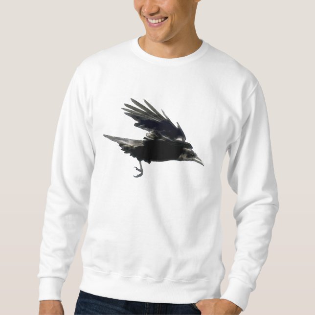 Fliegendes Schwarz-KROW Art Fashion Shirt (Vorderseite)