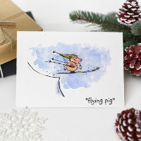 Fliegendes Schwein - Cooler Skispringer Schwein At