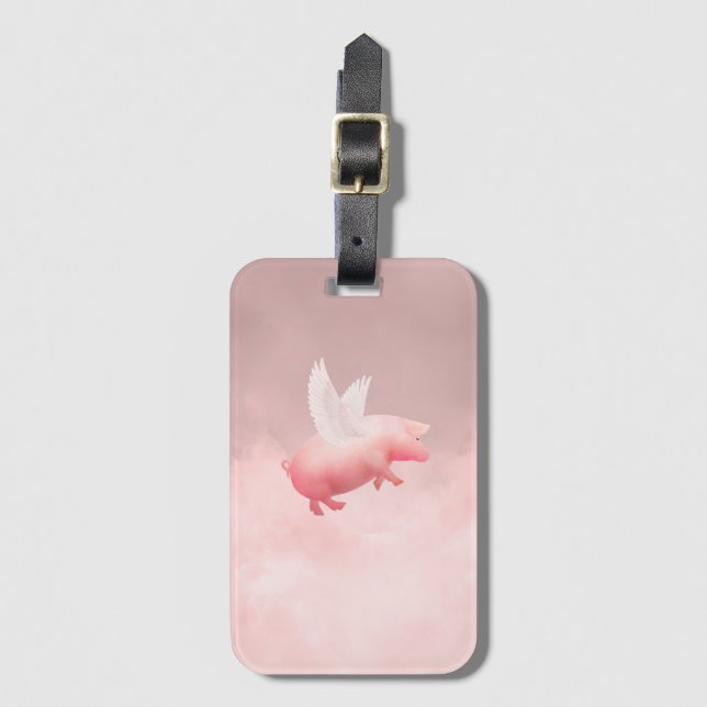 Fliegendes Schwein Gepäckanhänger (Vorderseite Vertikal)