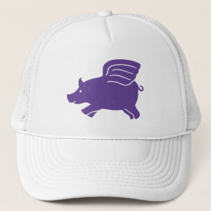Fliegendes Schwein - Lila Truckerkappe