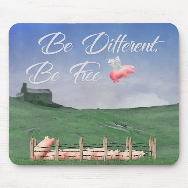 Fliegendes Schwein muss anders sein Mousepad (Vorne)