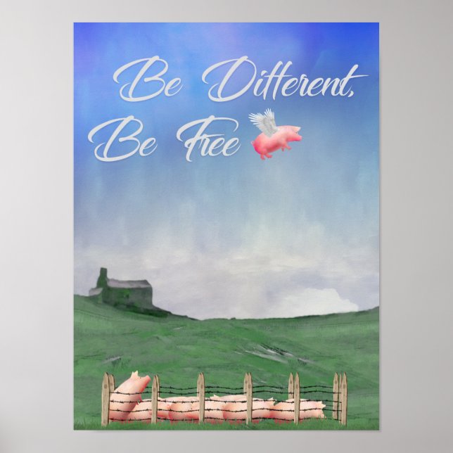 Fliegendes Schwein muss anders sein Poster (Vorne)