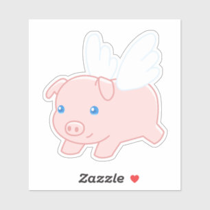 Fliegendes Schwein - Niedliches Schwein mit Flügel Aufkleber