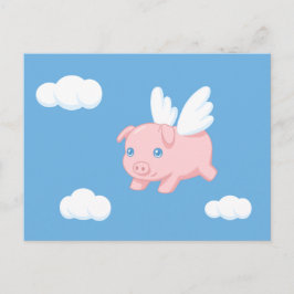 Fliegendes Schwein - Niedliches Schwein mit Flügel Postkarte