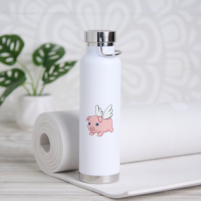 Fliegendes Schwein - Süßes Ferkel mit Flügeln Trinkflasche (Yoga (gedreht))