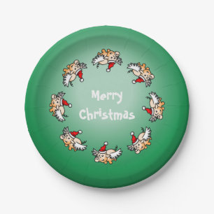 Fliegendes Schwein Weihnachten Pappteller