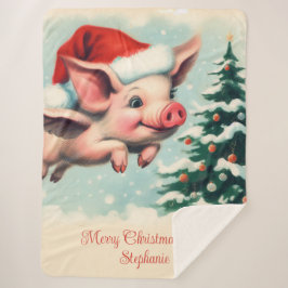 Fliegendes Schwein Weihnachten Sherpadecke