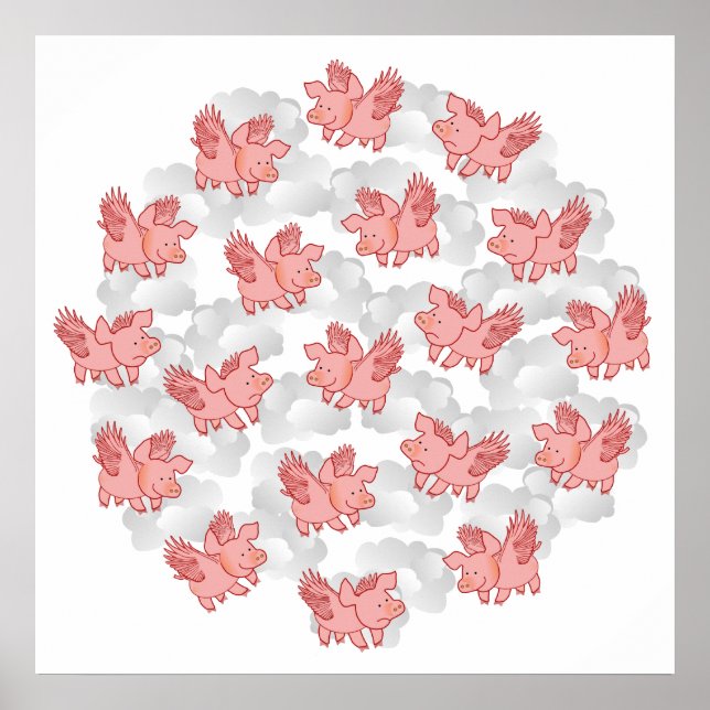 Fliegendes Schweineplakat Poster (Vorne)