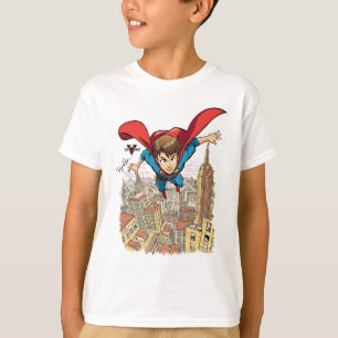 Fliegendes Super-Jungen-Cartoon-T-Shirt – Dynamisc T-Shirt