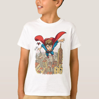 Fliegendes Super-Jungen-Cartoon-T-Shirt – Dynamisc T-Shirt