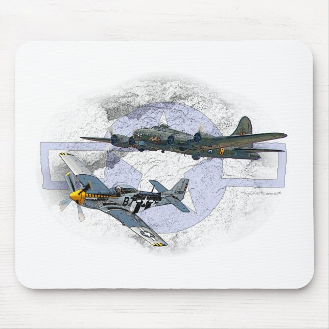 Fliegeneskorte des Mustangs P-51 Mousepad (Vorne)