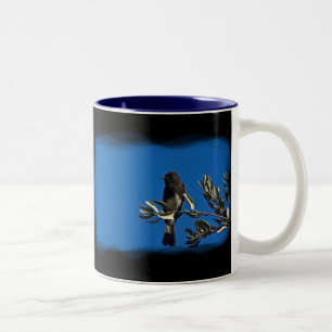 Fliegenfänger auf schwarz zweifarbige tasse