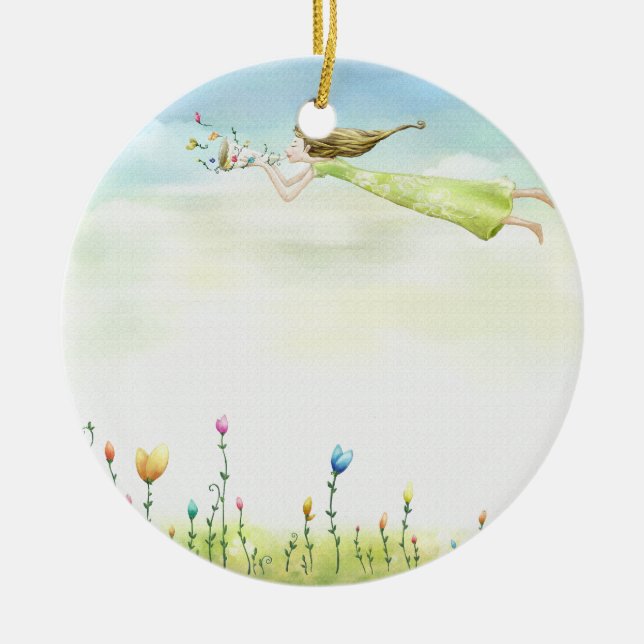 Fliegenfeeverzierung Keramikornament (Vorne)