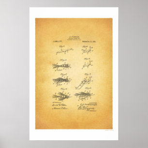 Fliegenfischen 1921 US-Patentposter - E H Peckinpa Poster