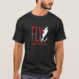 Fliegenfischen als Therapie Natur Angler T-Shirt