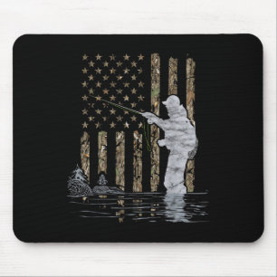 Fliegenfischen Angler Amerikanische Flagge Tarnung Mousepad
