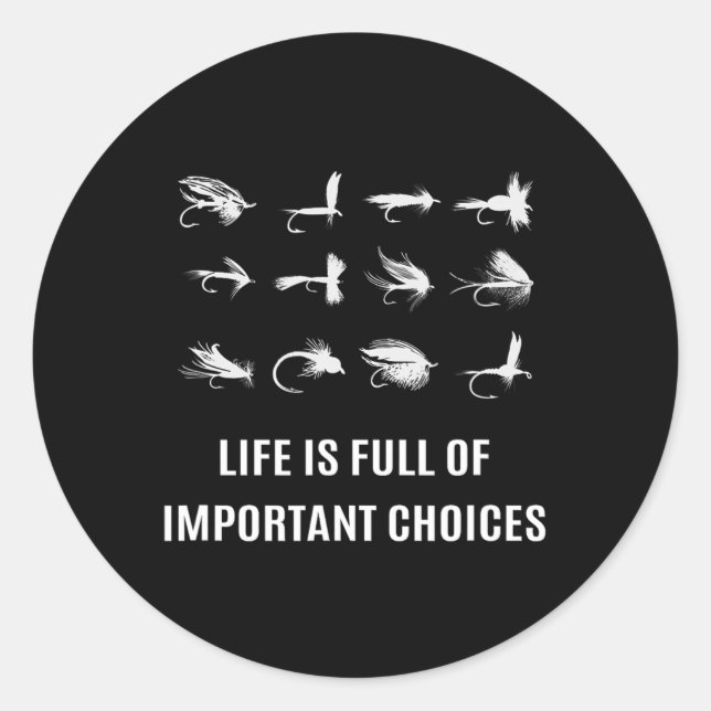 Fliegenfischen Angler Geschenk  Runder Aufkleber (Vorderseite)