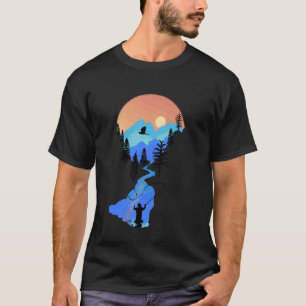 Fliegenfischen Bach Berg Fisch Sonnenuntergang For T-Shirt