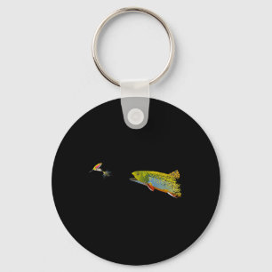 Fliegenfischen Bachforelle Grafik für Angler  Schlüsselanhänger