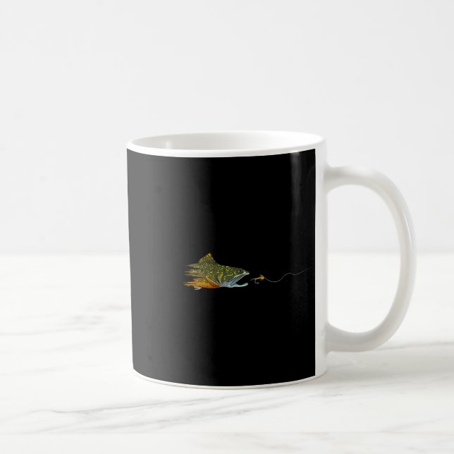 Fliegenfischen Bachforelle Trockenfliege Binden An Kaffeetasse (Rechts)