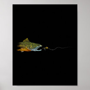 Fliegenfischen Bachforelle Trockenfliege Binden An Poster