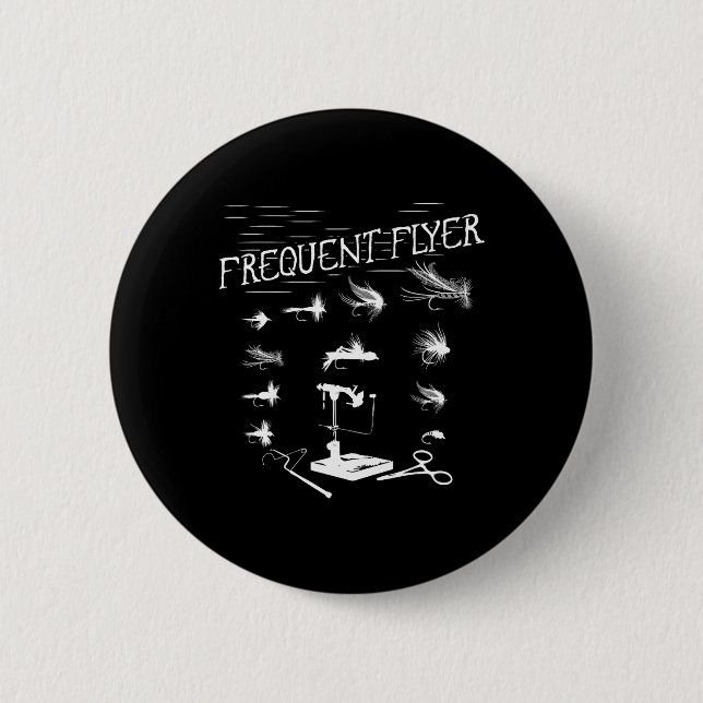 Fliegenfischen Binden Lustiger Angler Weihnachten  Button (Vorderseite)