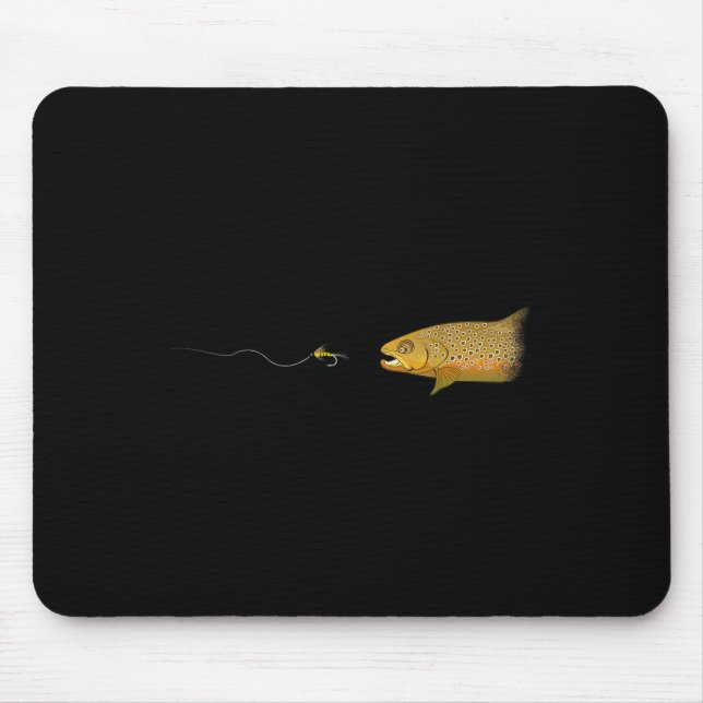 Fliegenfischen Braune Forelle Trockenfliege Binden Mousepad (Vorne)