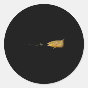 Fliegenfischen Braune Forelle Trockenfliege Binden Runder Aufkleber