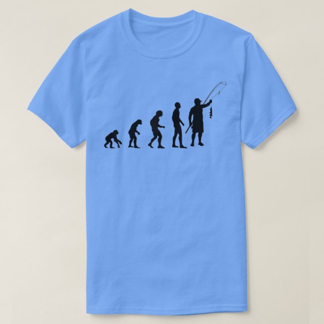 Fliegenfischen Evolution zum Angeln für Fischer T-Shirt (Design vorne)