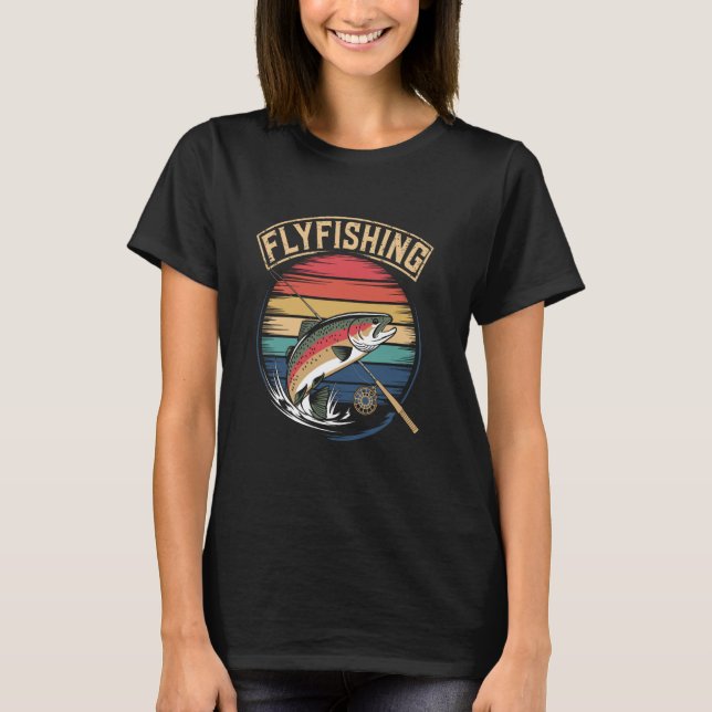 Fliegenfischen Forellenangler Fischer T-Shirt (Vorderseite)