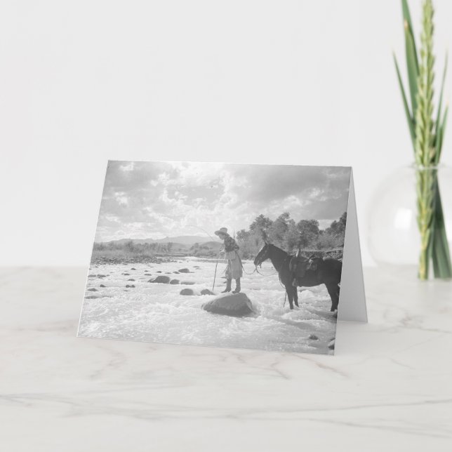 Fliegenfischen Frances Phelps Belden im Fluss Karte (Vorderseite)