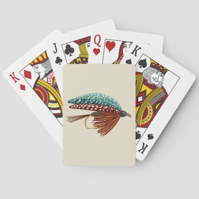Fliegenfischen Köder Kunst Angler Spielkarten (Rückseite)