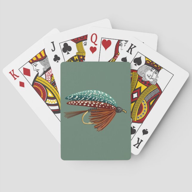 Fliegenfischen Köder Kunst Angler Spielkarten (Rückseite)