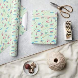 Fliegenfischen-Köderruten-Muster Sport Geschenkpapier