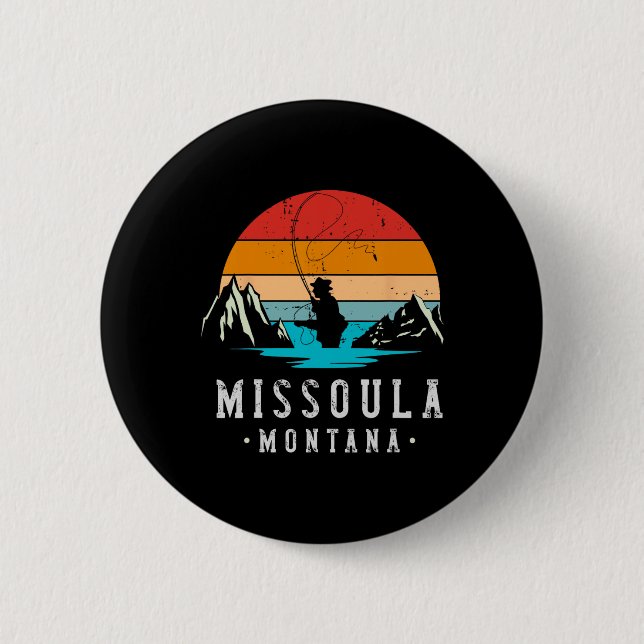Fliegenfischen Missoula Montana  Button (Vorderseite)