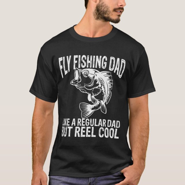 Fliegenfischen Papa-Geschenk Bassangeln T-Shirt (Vorderseite)