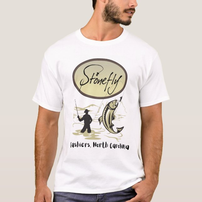 Fliegenfischen Stonefly Tshirt (Vorderseite)