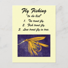 Fliegenfischen "to do list" Postkarte "Big Yellow 