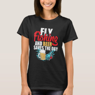 Fliegenfischen und Bier rettet den Tag Fischer tri T-Shirt