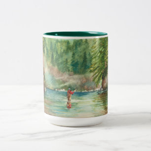 Fliegenfischen Zweifarbige Tasse