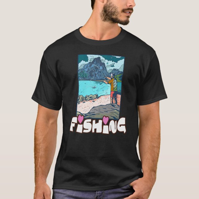 Fliegenfischer Angler T-Shirt (Vorderseite)