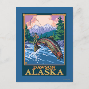 Fliegenfischer - Dawson, Alaska Postkarte