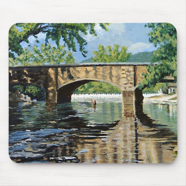 Fliegenfischer Forellenangler Mousepad (Vorne)
