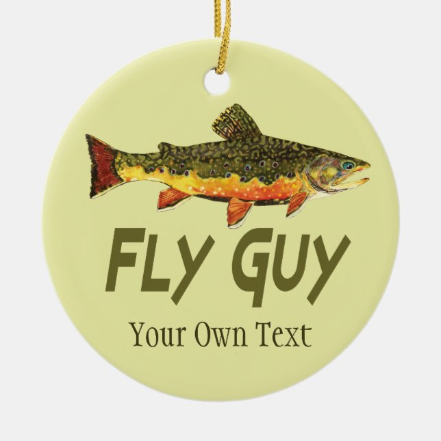 Fliegenfischer Typ Man's Keramik Ornament (Vorne)